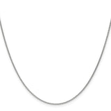 18K White Gold 20 inch 1.5mm Diamond-cut Cable with Fancy Lobster Clasp Chain