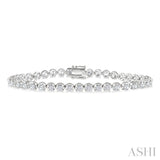 4 Ctw Round Cut Diamond Illusion Tennis Bracelet in 14K White Gold