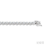 4 Ctw Round Cut Diamond Illusion Tennis Bracelet in 14K White Gold