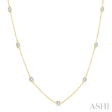 2 Ctw Oval Cut Diamond Fashion Station Necklace in 14K Yellow Gold