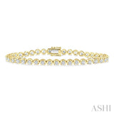 4 Ctw Round Cut Diamond Illusion Tennis Bracelet in 14K Yellow Gold