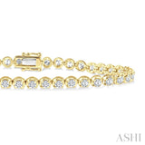 4 Ctw Round Cut Diamond Illusion Tennis Bracelet in 14K Yellow Gold