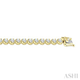4 Ctw Round Cut Diamond Illusion Tennis Bracelet in 14K Yellow Gold