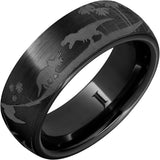 Black Diamond Ceramic™ Ring with Dinosaur Scene