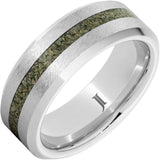 Serinium® Ring with Rare Green Fossil Dinosaur Bone Inlay