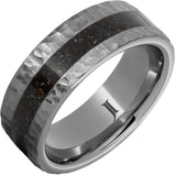 Rugged Tungsten™ Ring with Grey Dinosaur Bone Inlay