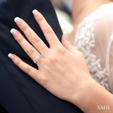 7/8 Ctw Lovebright Round Diamond Wedding Set With 3/4 Ctw Criss Cross Shank Engagement Ring and 1/6 Ctw Arched Wedding Band in 14K Rose & White Gold
