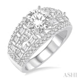 1 1/5 Ctw Diamond Semi-Mount Engagement Ring in 14K White Gold
