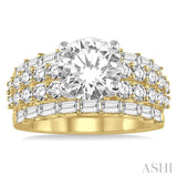 1 3/4 Ctw Diamond Semi-Mount Engagement Ring in 14K Yellow and White Gold