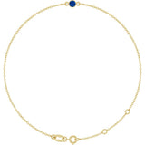 14K Yellow Gold Lab-Grown Blue Sapphire Bezel-Set Solitaire 6 1/2-7 1/2