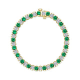7.5 CTW Aria Half- Bezel Emerald Tennis Bracelet