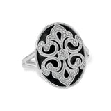 14KT Gold Ladies Onyx & Diamond Fashion Ring