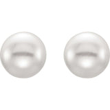 Sterling Silver 6-7 mm Cultured Pink Freshwater Pearl Earrings