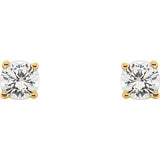 14K Yellow Gold Imitation Diamond Youth Earrings