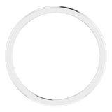 14K White Gold 1 mm Comfort-Fit Half Round Band Size 5.5