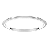 Platinum 1 mm Half Round Band Size 5