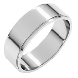 Sterling Silver 6 mm Stepped-Edge Flat Band Size 8.5