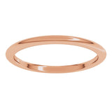 14K Rose Gold 1.5 mm Comfort-Fit Half Round Band Size 6
