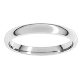 14K White Gold 2.5 mm Lightweight Comfort-Fit Half Round Band Size 7