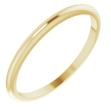 14K Yellow Gold 1.5 mm Half Round Band Size 4