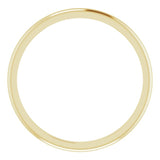 14K Yellow Gold 1.5 mm Half Round Band Size 10.5