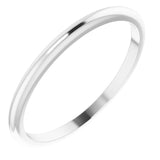 10K White Gold 1.5 mm Half Round Band Size 4