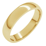 10K Yellow Gold 4 mm Lightweight Comfort-Fit Half Round Band Size 9