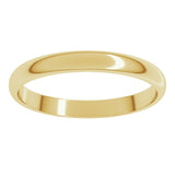 14K Yellow Gold 2.5 mm Lightweight Half Round Band Size 12
