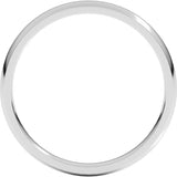 14K White Gold 2.5 mm Lightweight Comfort-Fit Half Round Band Size 8.5