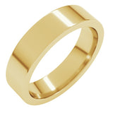 18K Yellow Gold 5 mm Comfort-Fit Flat Band Size 13.5