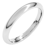 10K White Gold 2.5 mm Comfort-Fit Half Round Band Size 5.5