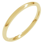 14K Yellow Gold 1.5 mm Lightweight Comfort-Fit Half Round Band Size 8
