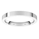 14K White Gold 2.5 mm Comfort-Fit Flat Band Size 6.5