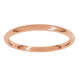14K Rose Gold 1.5 mm Lightweight Comfort-Fit Half Round Band Size 5.5