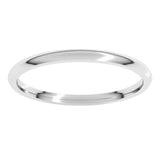 14K White Gold 1.5 mm Lightweight Comfort-Fit Half Round Band Size 7.5
