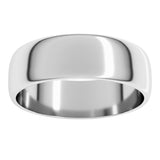 Sterling Silver 6 mm Lightweight Half Round Band Size 9.5