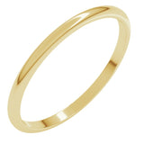 14K Yellow Gold 1.5 mm Lightweight Half Round Band Size 5.5