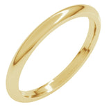10K Yellow Gold 2 mm Comfort-Fit Half Round Band Size 9