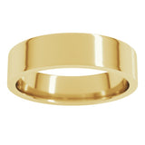 14K Yellow Gold 5 mm Lightweight Comfort-Fit Flat Band Size 10.5