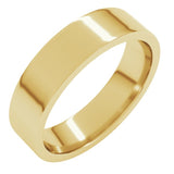 14K Yellow Gold 5 mm Lightweight Comfort-Fit Flat Band Size 9.5