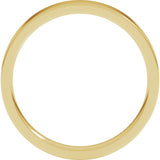 14K Yellow Gold 3 mm Flat Comfort Fit Light Band Size 7.5