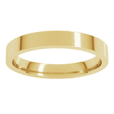18K Yellow Gold 3 mm Flat Comfort Fit Light Band Size 9.5