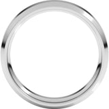 14K White Gold 5 mm Beveled-Edge Comfort-Fit Flat Band Size 12