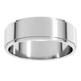 10K White Gold 6 mm Stepped-Edge Flat Band Size 11
