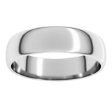 14K White Gold 5 mm Lightweight Half Round Band Size 9.5