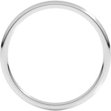 14K White Gold 1 mm Lightweight Comfort-Fit Half Round Band Size 6.5