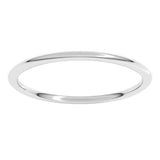 14K White Gold 1 mm Lightweight Comfort-Fit Half Round Band Size 6.5