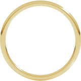 14K Yellow Gold 1 mm Lightweight Comfort-Fit Half Round Band Size 6