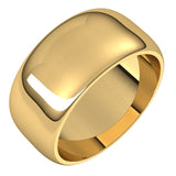 14K Yellow Gold 9 mm Half Round Band Size 4