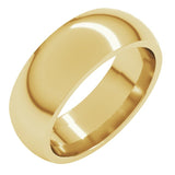 10K Yellow Gold 7 mm Comfort-Fit Half Round Band Size 12.5
